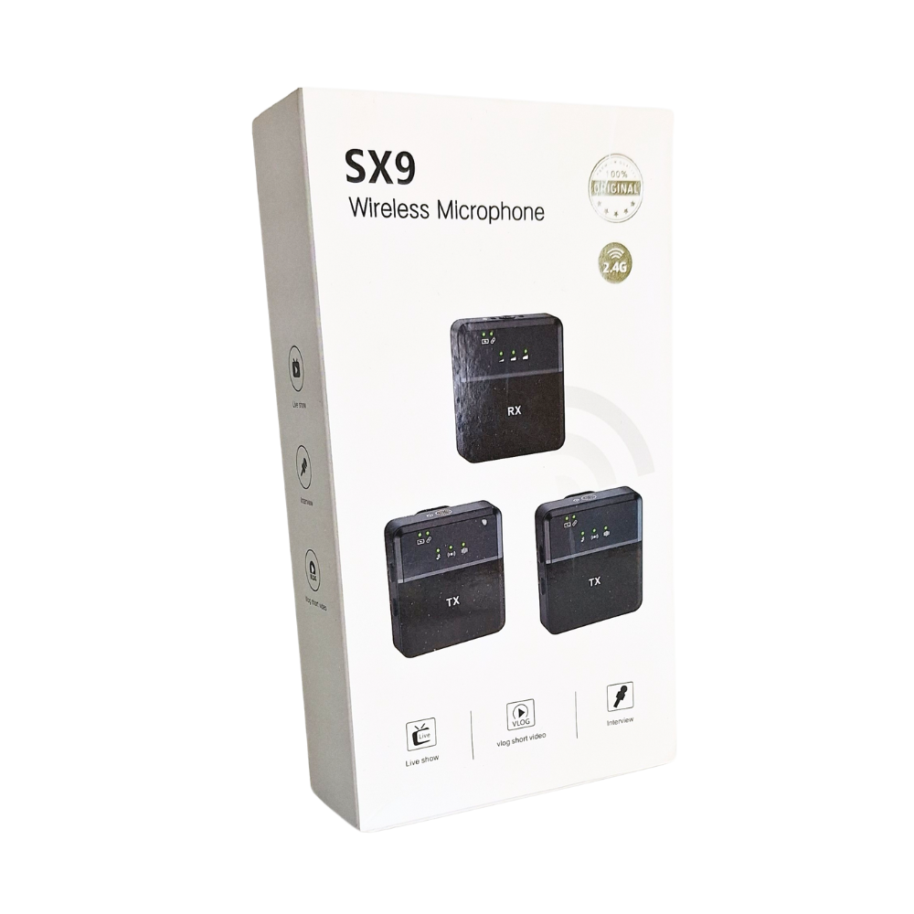 Micrófono Inalámbrico type c - SX9 Doble Transmisor y Receptor 2.4G – Ideal para Vlogs, Entrevistas y En Vivo