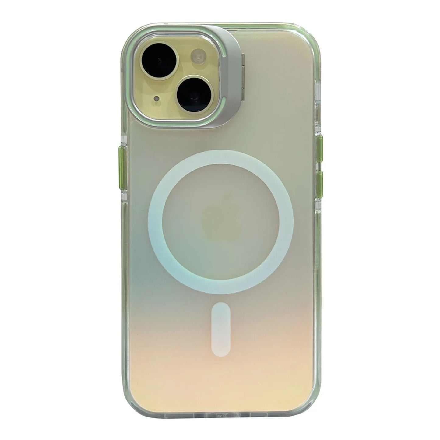 Case Magsafe premium efecto tornasol esquinero | con parante en camara iPhone 16 pro max