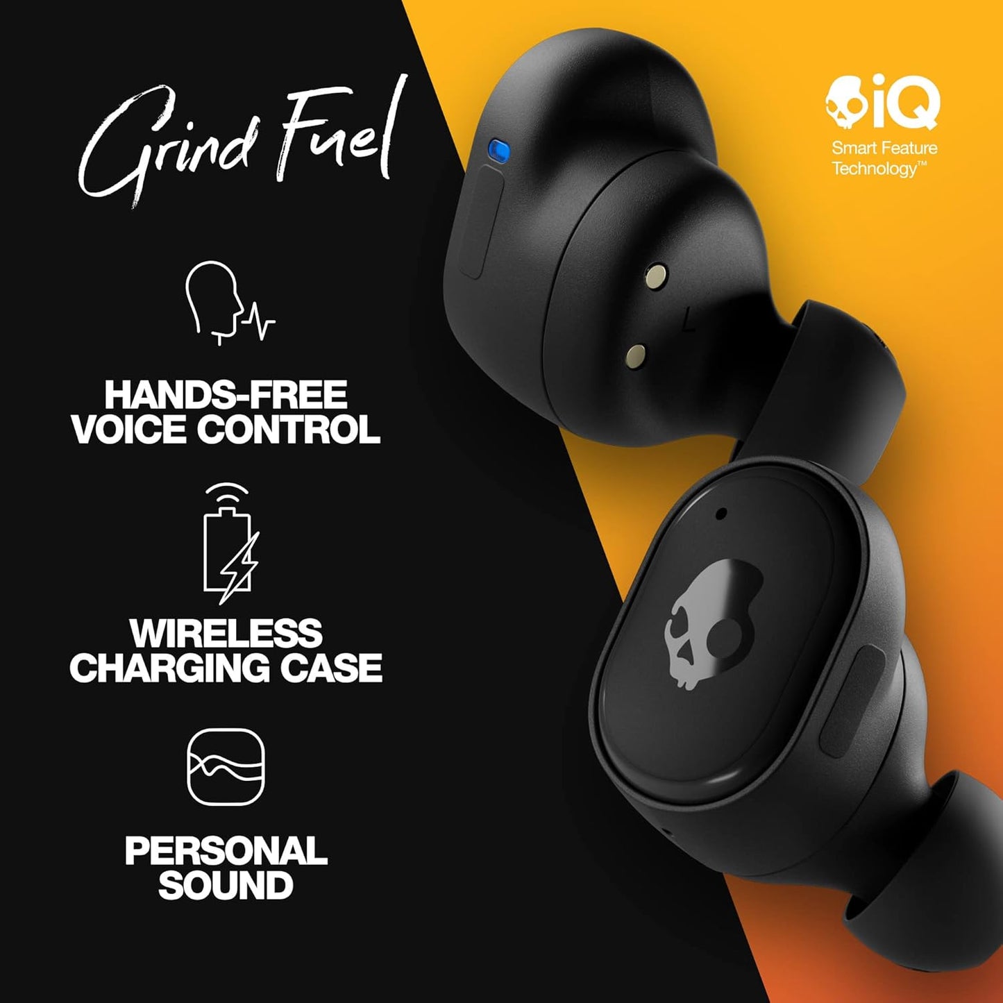Skullcandy Grind iq | Audífonos Inalámbricos con Control por Voz y Carga Inalámbrica
