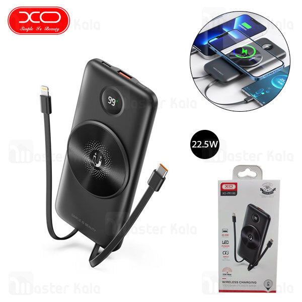 POWERBANK PR186 LCD 10000MAH TIPO C + LIGHTNING + CARGA INALAMBRICA XO XO-PR186