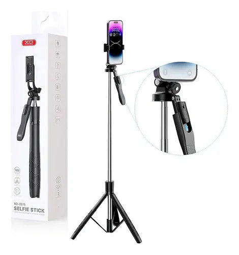 Palo Selfie 1.8 mt XO SS15 con Trípode y Control Remoto | Extensible y Rotación 360° | Compatible con iOS y Android