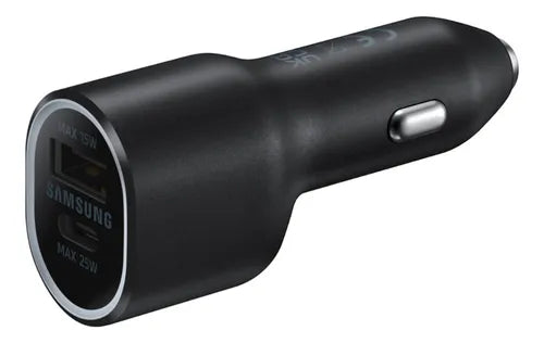 Cargador Doble Samsung para Auto | USB + USB-C 25W+15W con Carga Rápida