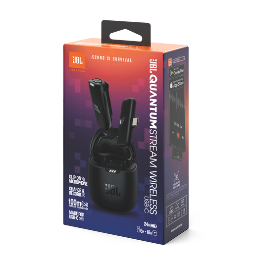 JBL Quantum Stream Wireless USB-C | Micrófono Inalámbrico Profesional hasta 100 Metros