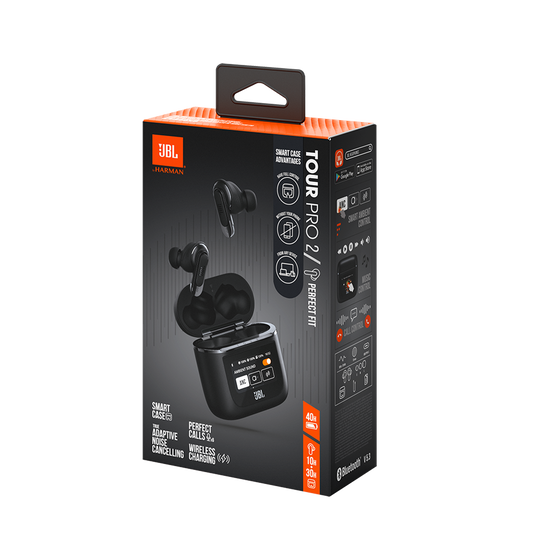 JBL Tour Pro 2 – Audífonos True Wireless Premium con Pantalla Táctil en el Estuche y Cancelación Activa de Ruido hasta 40h