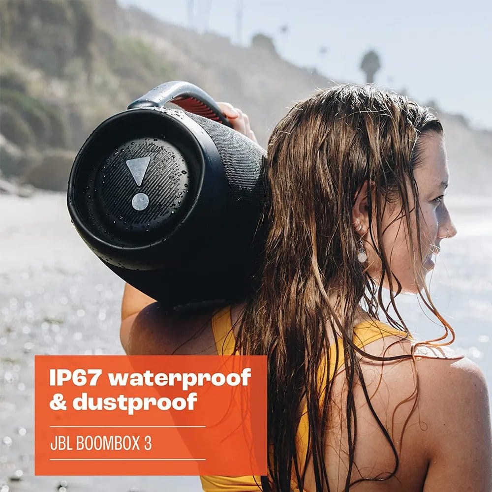 Parlante bluetooth JBL Boombox 3 potencia 180W, resistente al agua IP67, hasta 24 horas de reproducción