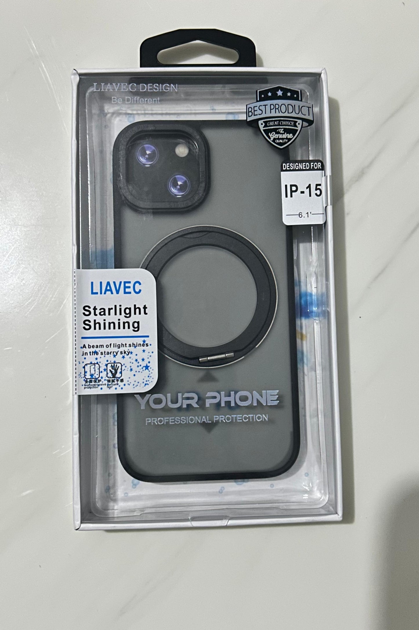CASE STARLIGHT SHIELD LD|funda con Anillo parante Magsafe iPhone 13/14/15 6.1