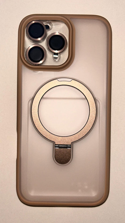 Case Magsafe ahumado RC | con parante trasero + mica de camara iPhone 13/14/15