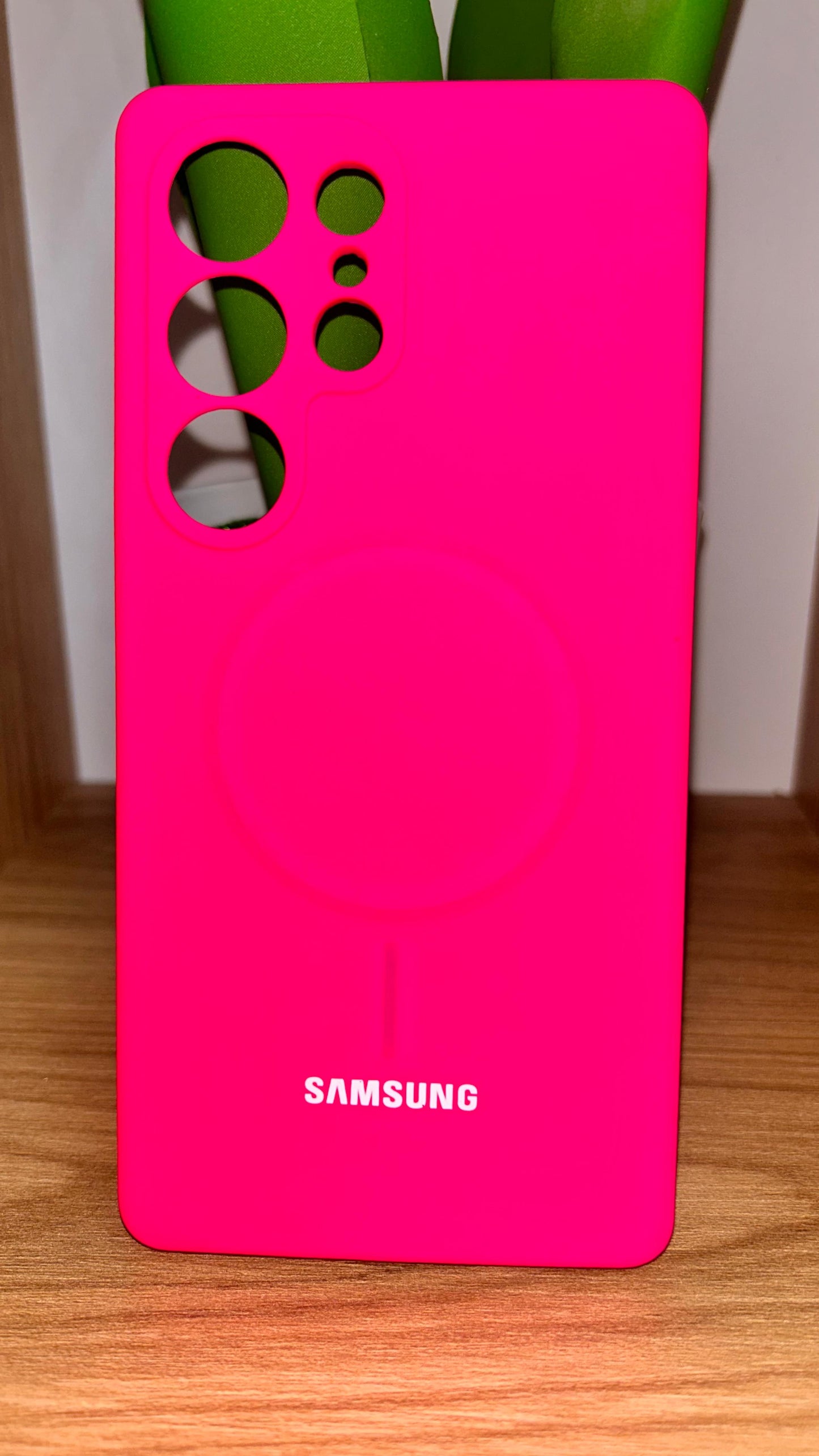 Case Magsafe Silicona gamuzado soporta carga inalambrica Samsung s25 ultra