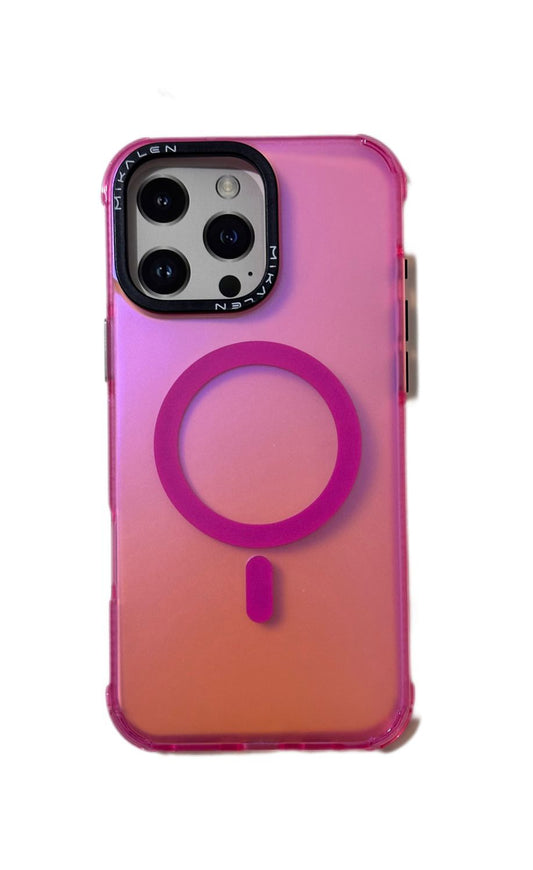 Case Mikalen Magsafe original desing transparente colorido iPhone 13/14/15 6.1