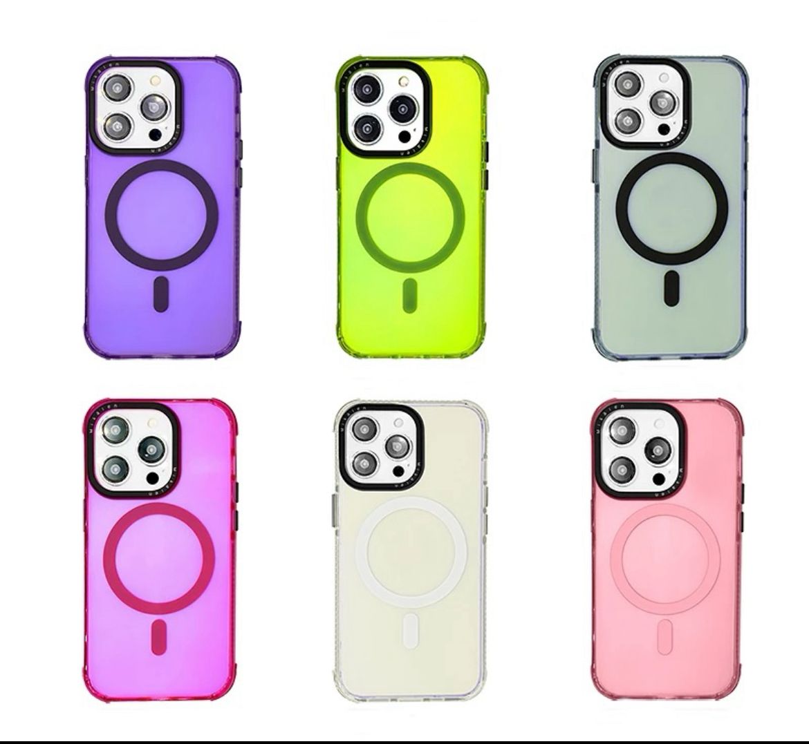 Case Mikalen Magsafe original desing transparente colorido iPhone 16 pro max