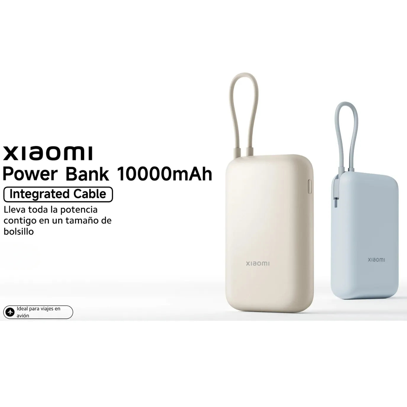 Xiaomi Power Bank 10000mAh | Carga Rápida 22.5w con Cable Integrado