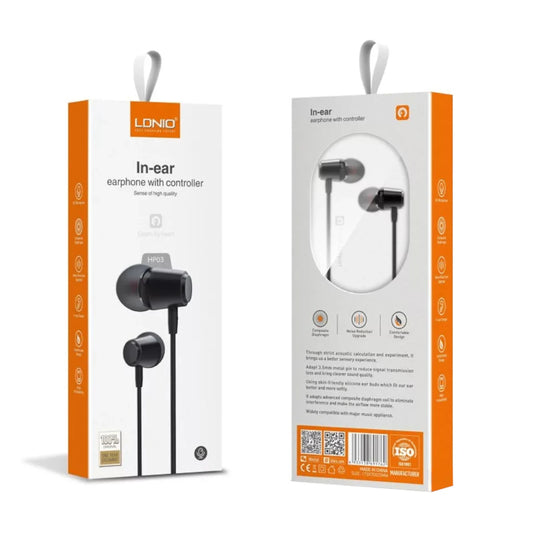 Auriculares In-Ear LDNIO HP03 con Micrófono | Conector 3.5mm | Sonido Estéreo y Diseño Cómodo