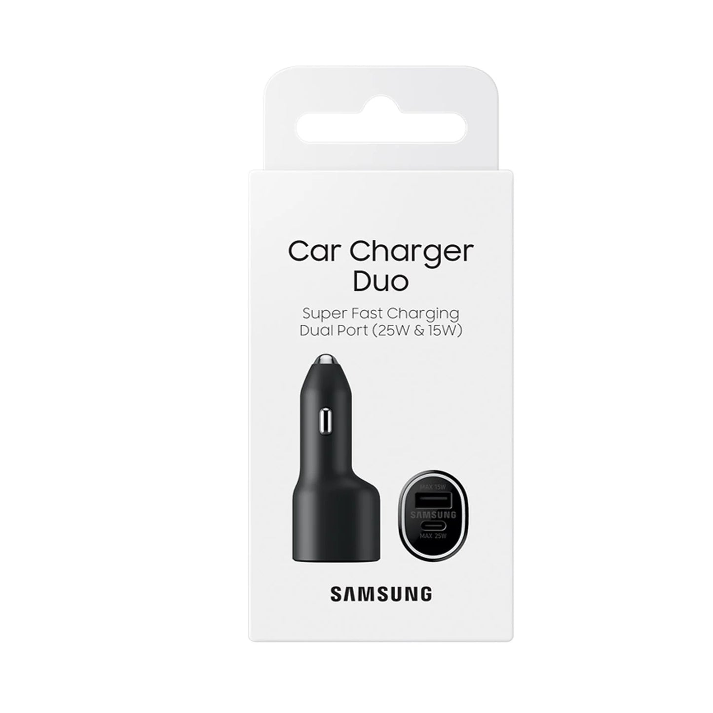 Cargador Doble Samsung para Auto | USB + USB-C 25W+15W con Carga Rápida