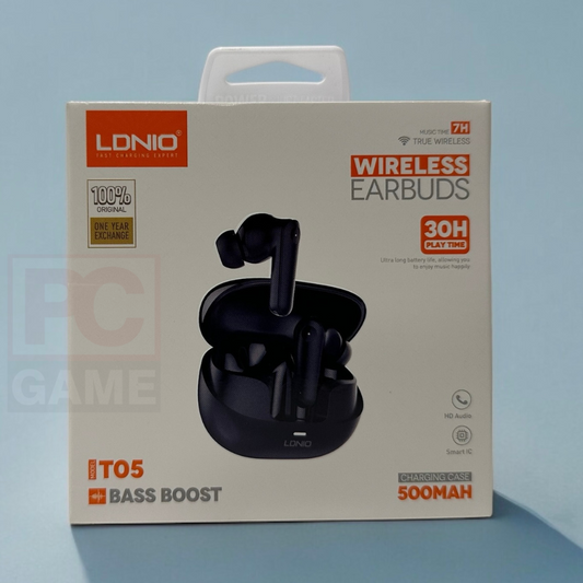 Auriculares Inalámbricos LDNIO T05 | Batería 500mAh | Sonido Bass Boost y 30h de Reproducción