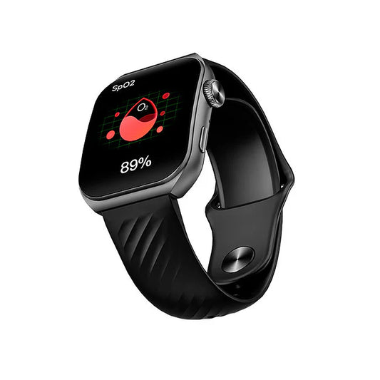 QCY Watch GS2 – 1.96″ AMOLED Curvo + Llamadas Bluetooth – IPX7 Resistente al Agua – Compatible con Android & iPhone | Hasta 14 días de Batería
