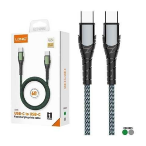 CABLE USB-C A USB-C LDNIO LC101 | CARGA RÁPIDA 65W POWER DELIVERY | TRENZADO REFORZADO DE 1 METRO