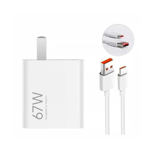 Cargador Xiaomi 67W con Cable USB-C | Súper Carga Rápida para Alta Gama