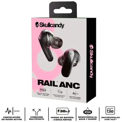 Skullcandy Rail ANC – Audífonos Inalámbricos con Cancelación Activa de Ruido, 38h de Batería y Micrófono HD