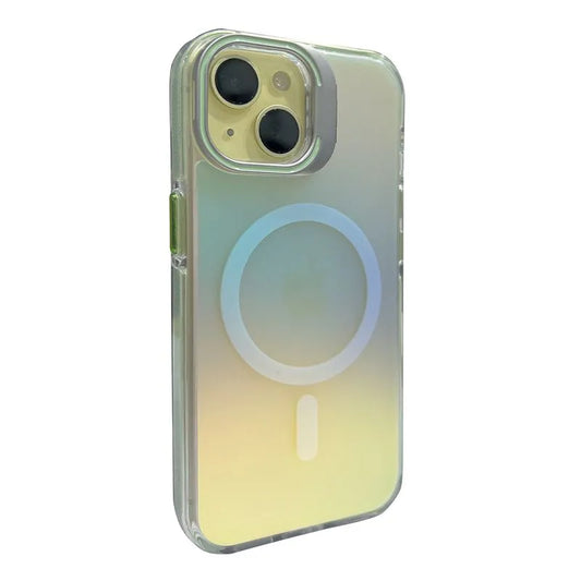 Case Magsafe premium efecto tornasol esquinero | con parante en camara iPhone 16 pro max