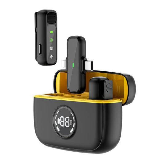 Micrófonos WiWU WI-WM003 Black & Yellow – Inalámbricos, Portátiles y con Cancelación de Ruido iPhone y android