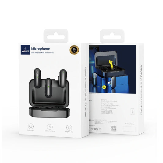 Micrófono Inalámbrico WiWU WI-WM002  con Estuche y Cancelación de Ruido type c