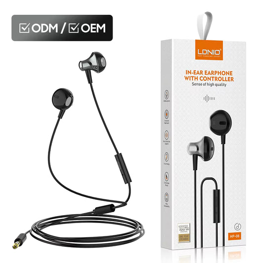 Auriculares LDNIO HP-08 con Micrófono | Jack 3.5mm | Sonido Estéreo