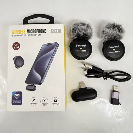 Micrófono Inalámbrico para iPhone Baiwangli SX19 | Conexión Lightning, Ideal para Vlogs y Lives