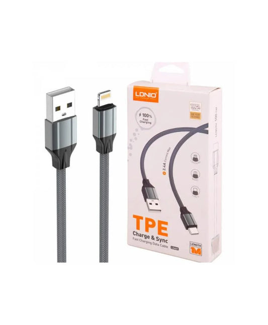 CABLE LDNIO LS441 USB A LIGHTNING 30W FAST CHARGING 1 MT