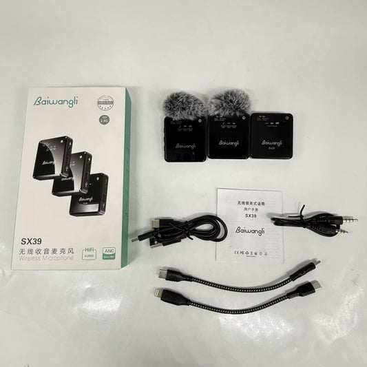 Micrófono Baiwangli SX39 para type c y lightning | Sonido Profesional Inalámbrico con ANC y Conexión 2.4G