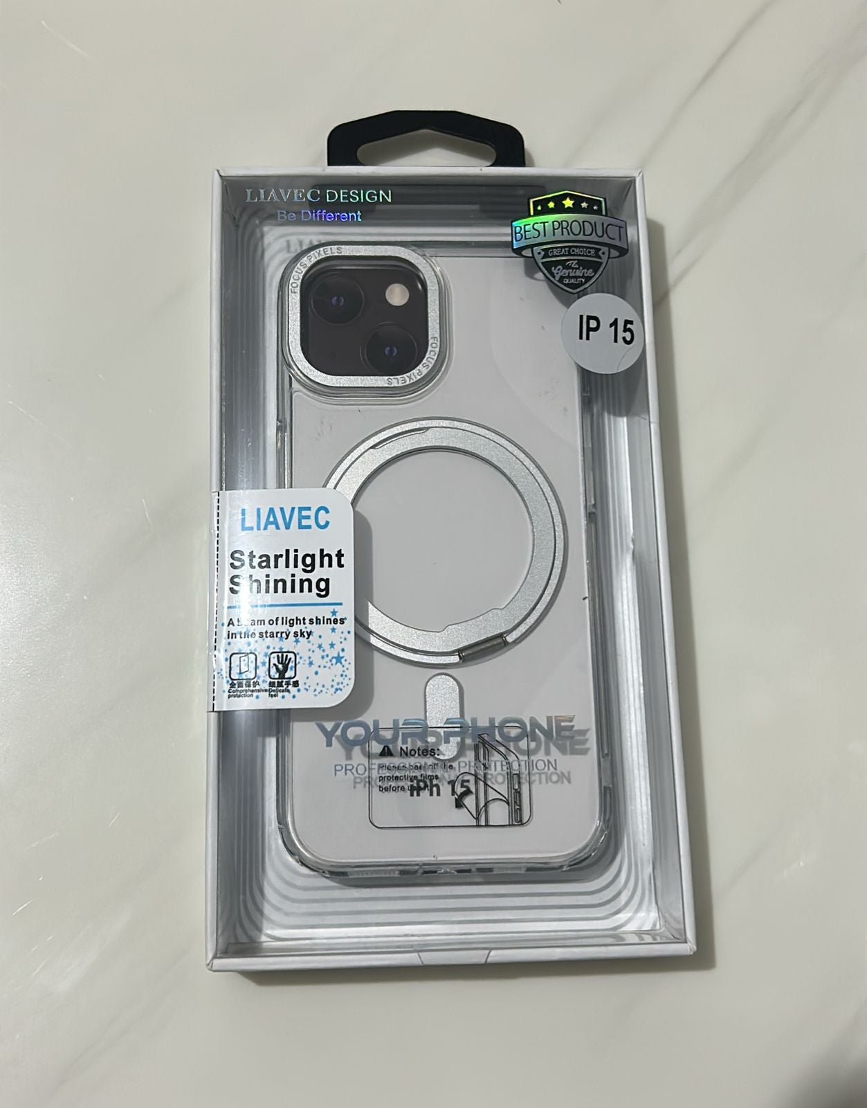 CASE STARLIGHT SHIELD LD|funda con Anillo parante Magsafe iPhone 15 PRO 6.1