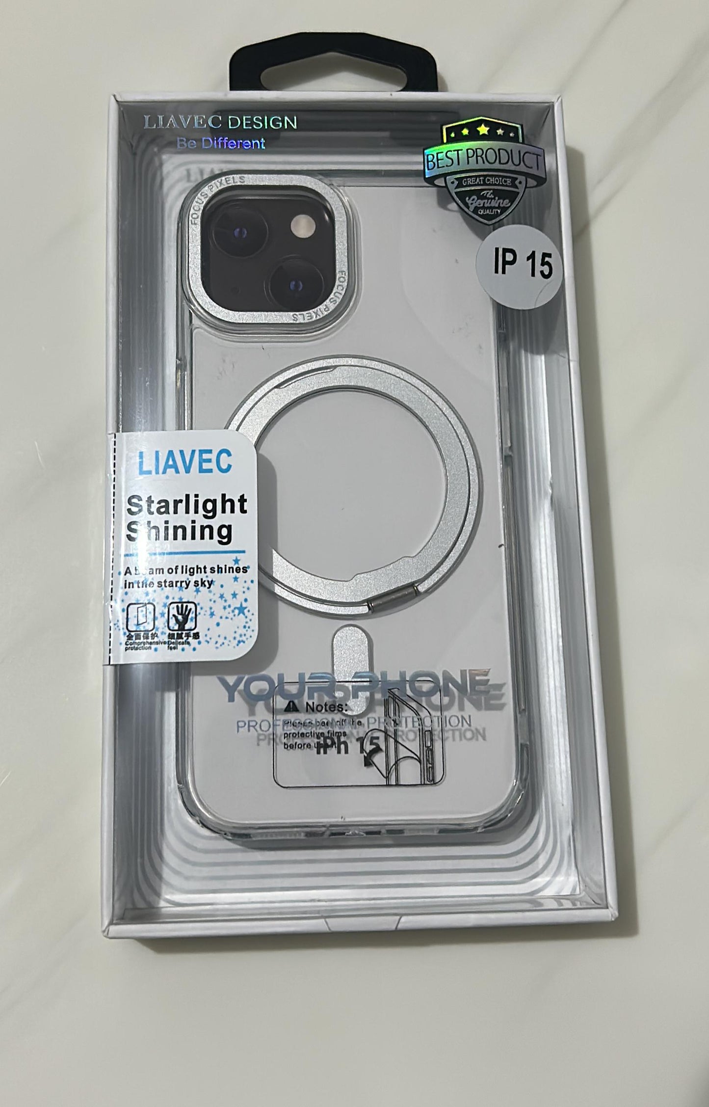 CASE STARLIGHT SHIELD LD|funda con Anillo parante Magsafe iPhone 13/14/15 6.1