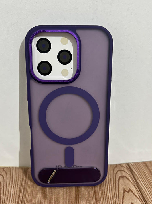 Case Magsafe premium ahumado RC | con soporte inferior iPhone 14 pro max