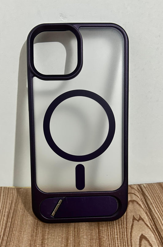 Case Magsafe premium ahumado | con soporte inferior iPhone 13/14/15 6.1