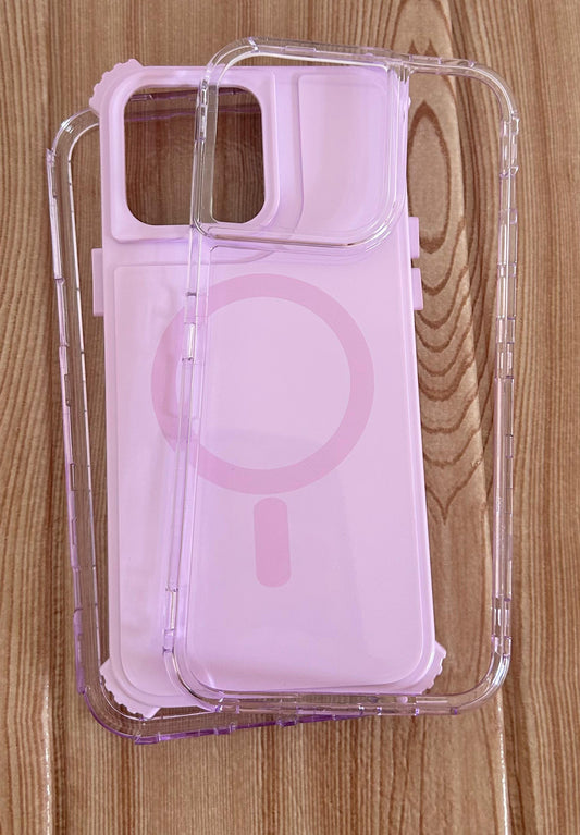 CASE BIRLLO 360 3en1 JELLY MAGASAFE GAMUZADO  Iphone 15 pro max