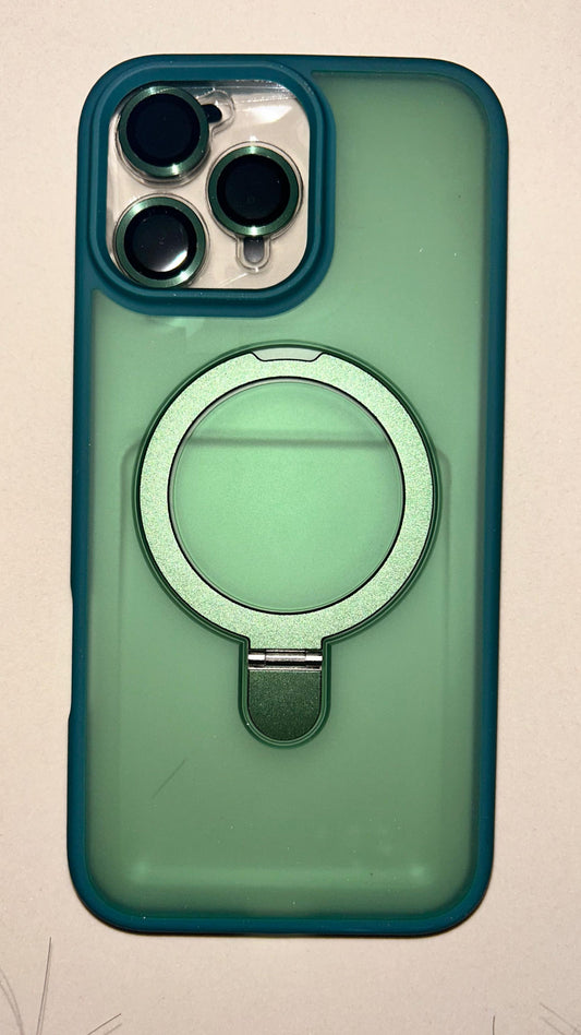 Case Magsafe ahumado RC | con parante trasero + mica de camara iPhone 16 6.1