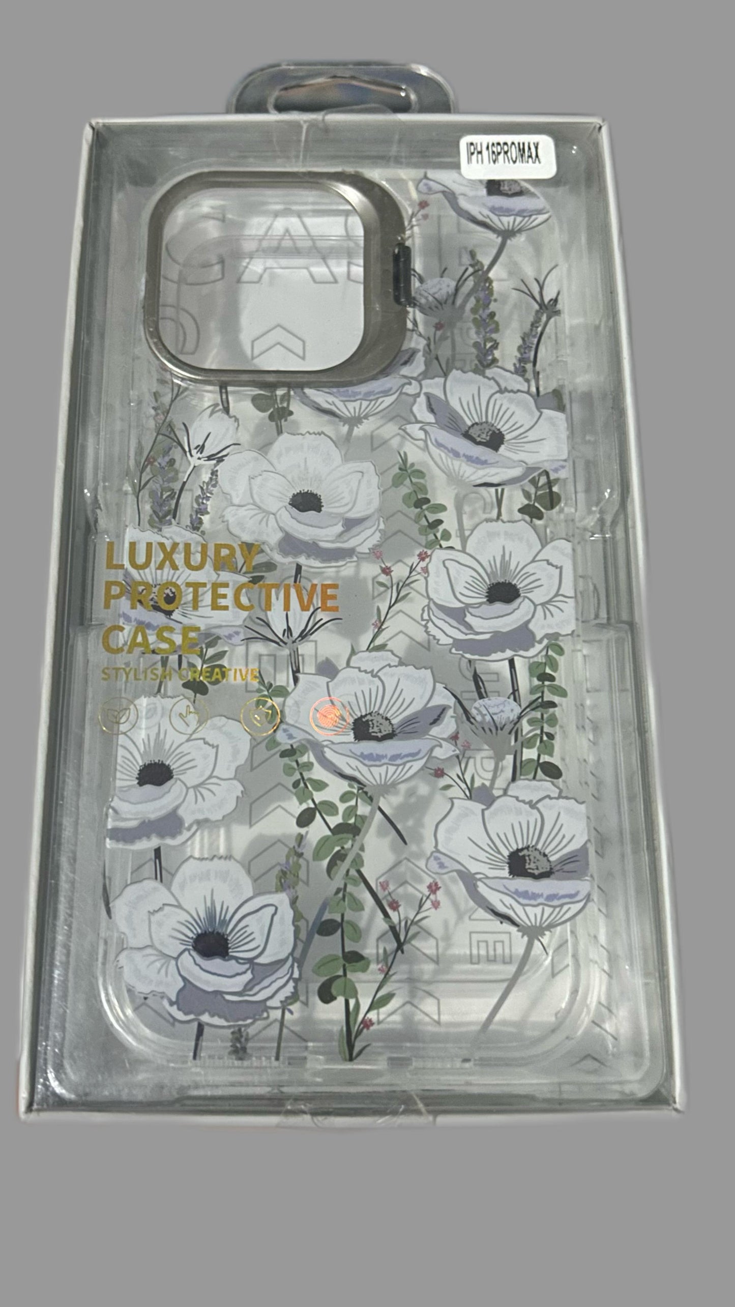 Case premium flores | con parante trasero en camara  iPhone 16 pro 6.3