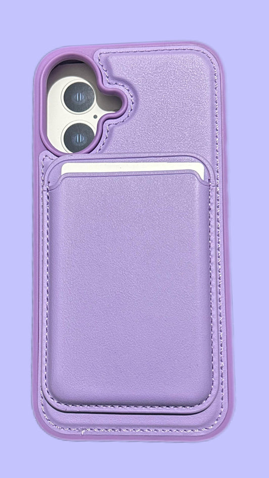 Case cuero premium con wallet iPhone 16 pro max