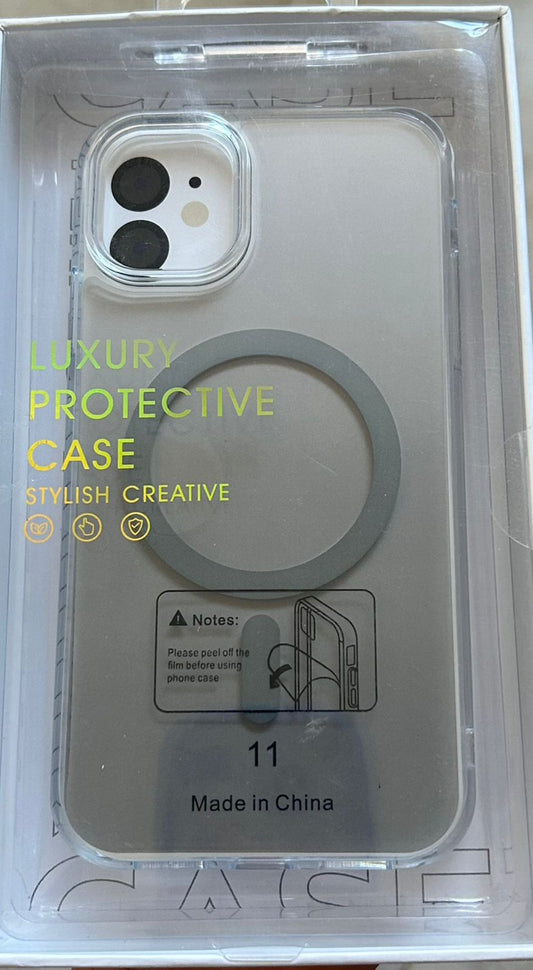 Case Magsafe transparente degradado esquina  resistente Samsung iPhone 11 6.1