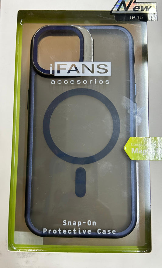 Case Magsafe ahumado con parante en camara iPhone 13/14/15 6.1