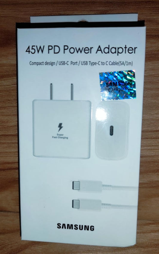 Combo Cargador type c + cable c-c  Samsung  45W AAA