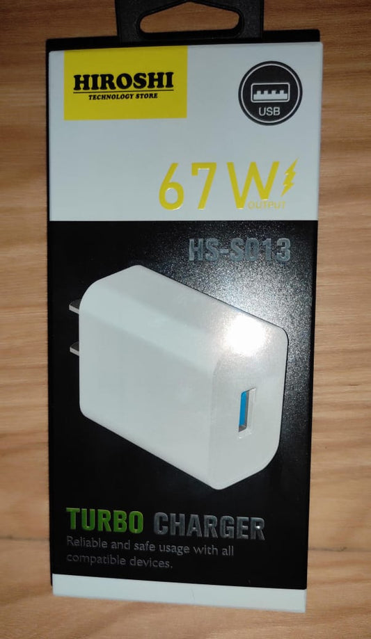 Cargador USB +  CABLE USB C de 67W - HIROSHI TURBO