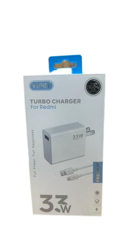 CARGADOR PREMIUM TURBO CHARGER YIFEI FOR REDMI 33W