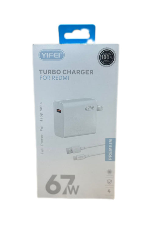 CARGADOR PREMIUM YIFEI TURBO CHARGER FOR REDMI 67W