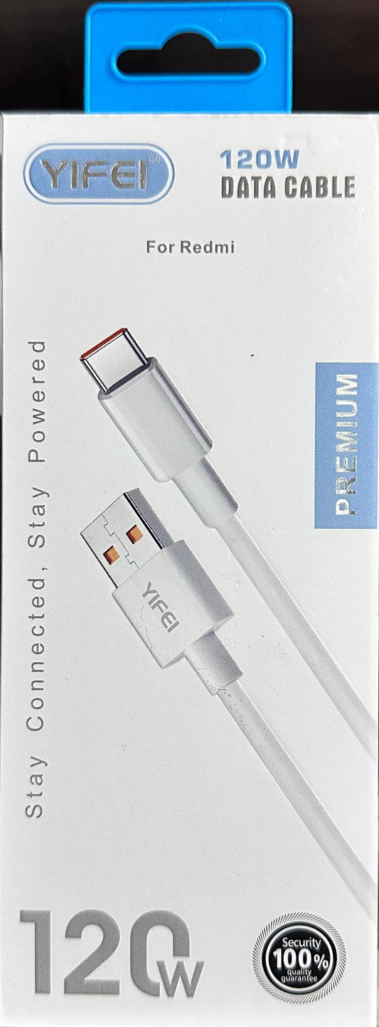 Cable de Datos YIFEI 120W Tipo-C a USB - Carga Rápida para Redmi