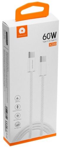 Cable Tipo-C a Tipo-C 60W X200 – Carga Rápida y Alta Resistencia