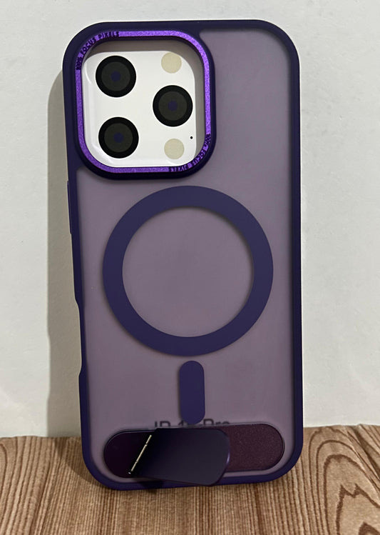 Case Magsafe premium ahumado RC | con soporte inferior iPhone 15 PRO MAX