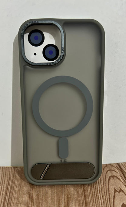 Case Magsafe premium ahumado | con soporte inferior iPhone 13/14/15 6.1