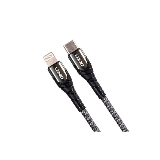 Cable LDNIO LC112 USB-C a Lightning | 30W Power Delivery para iPhone & IPad | Trenzado Reforzado de 2 Metros