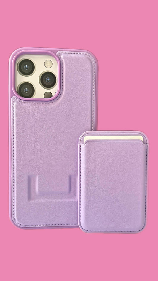 Case cuero premium con wallet iPhone 16 6.1
