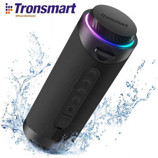 Bocina Tronsmart T7 – Sonido 360°, 30W de Potencia, IPX7, Luces RGB, 24h de Reproducción y Bluetooth 5.3